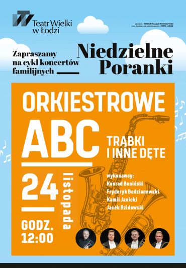 Plakat do spektaklu: NIEDZIELNE PORANKI: ORKIESTROWE ABC – trąbki i inne dęte