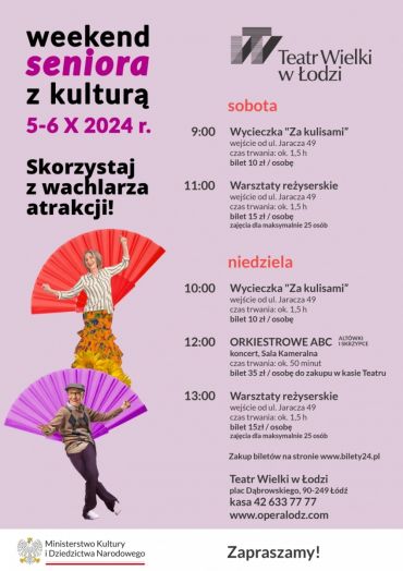 Plakat do spektaklu: WEEKEND SENIORA Z KULTURĄ: Wycieczka 'Za kulisami'
